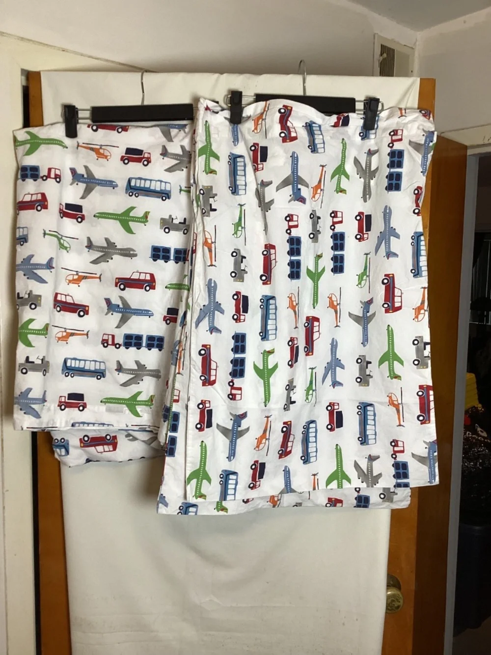 Pottery Barn Kids planes,trucks & cars printed Full/ Double sheet set